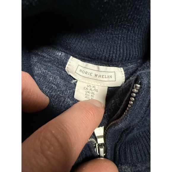 Rorie Whelan Blue Golf 1/4‎ Zip  Cotton Pullover XL Essentials - Picture 3 of 5